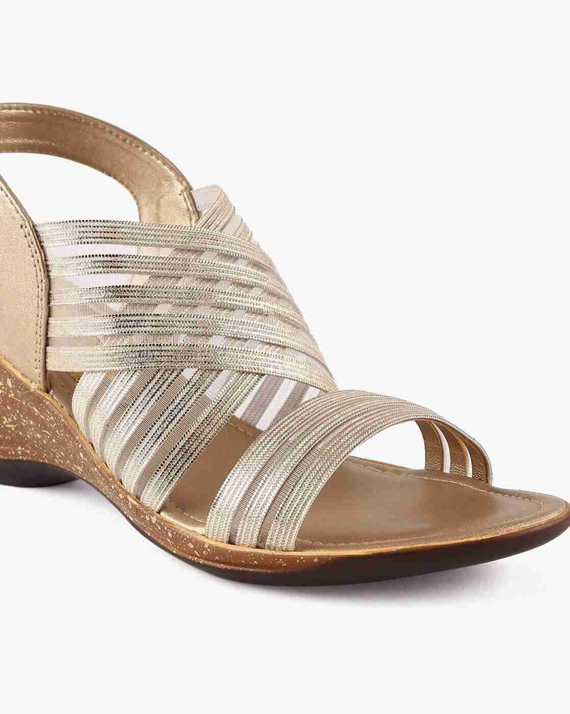 Women Embellished Criss-Cross Wedges