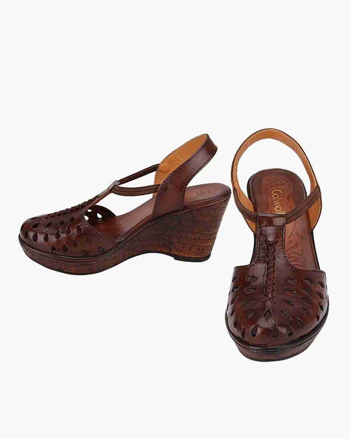 Cutout Wedge Heeled Sandals