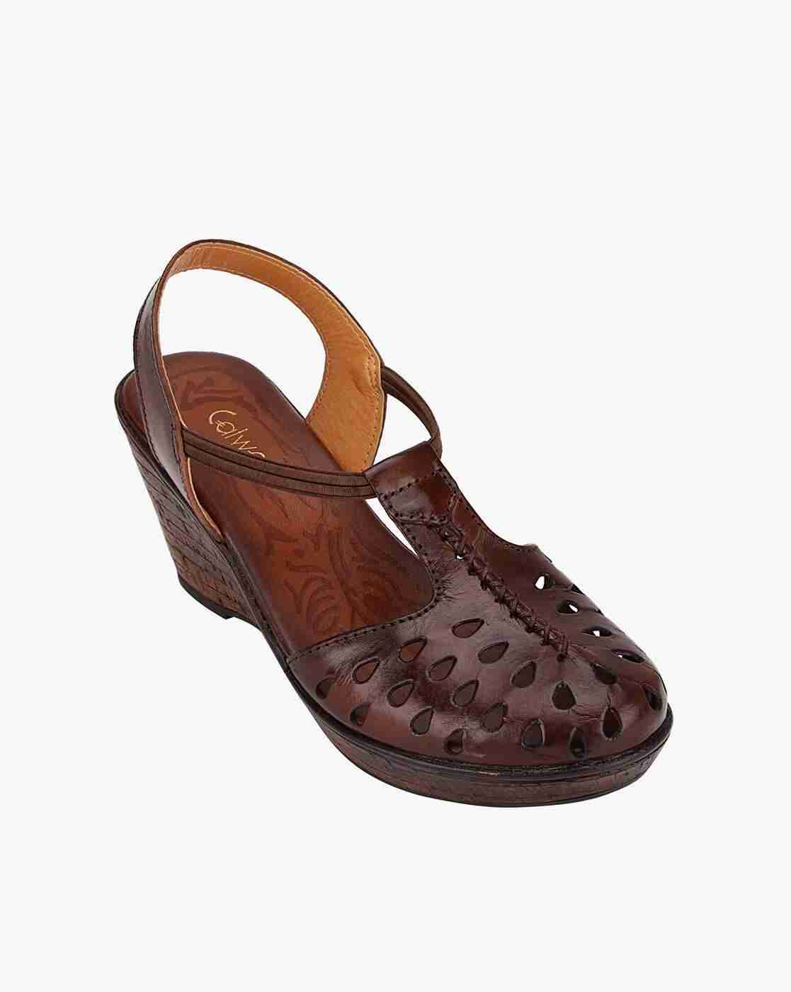 Cutout Wedge Heeled Sandals