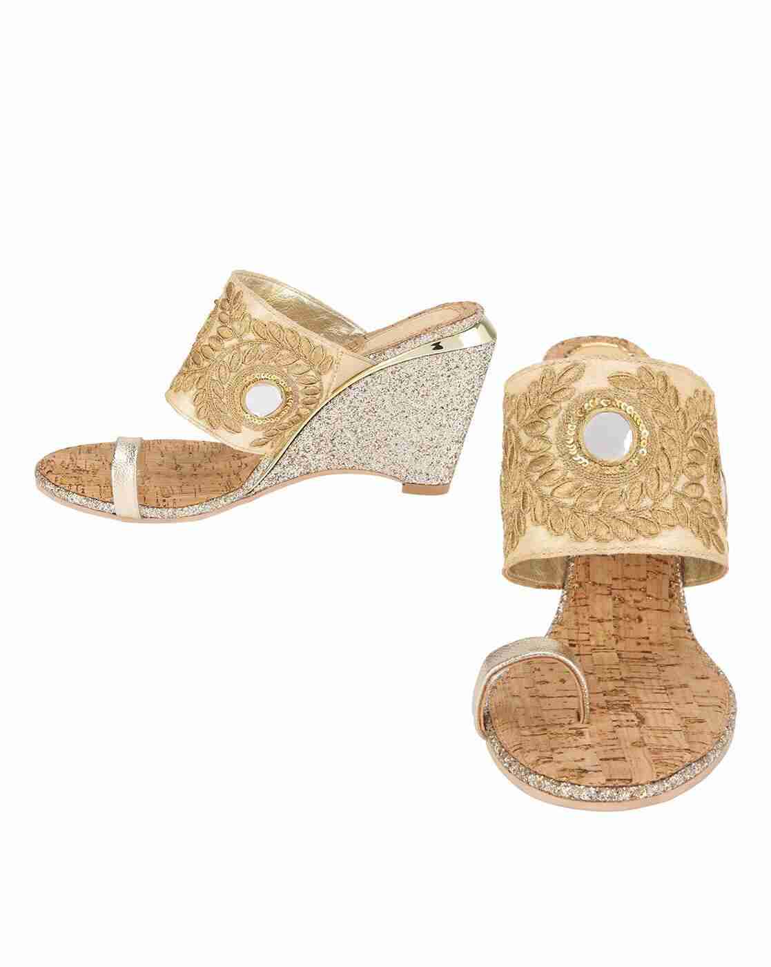 Embellished Toe-Ring Wedges