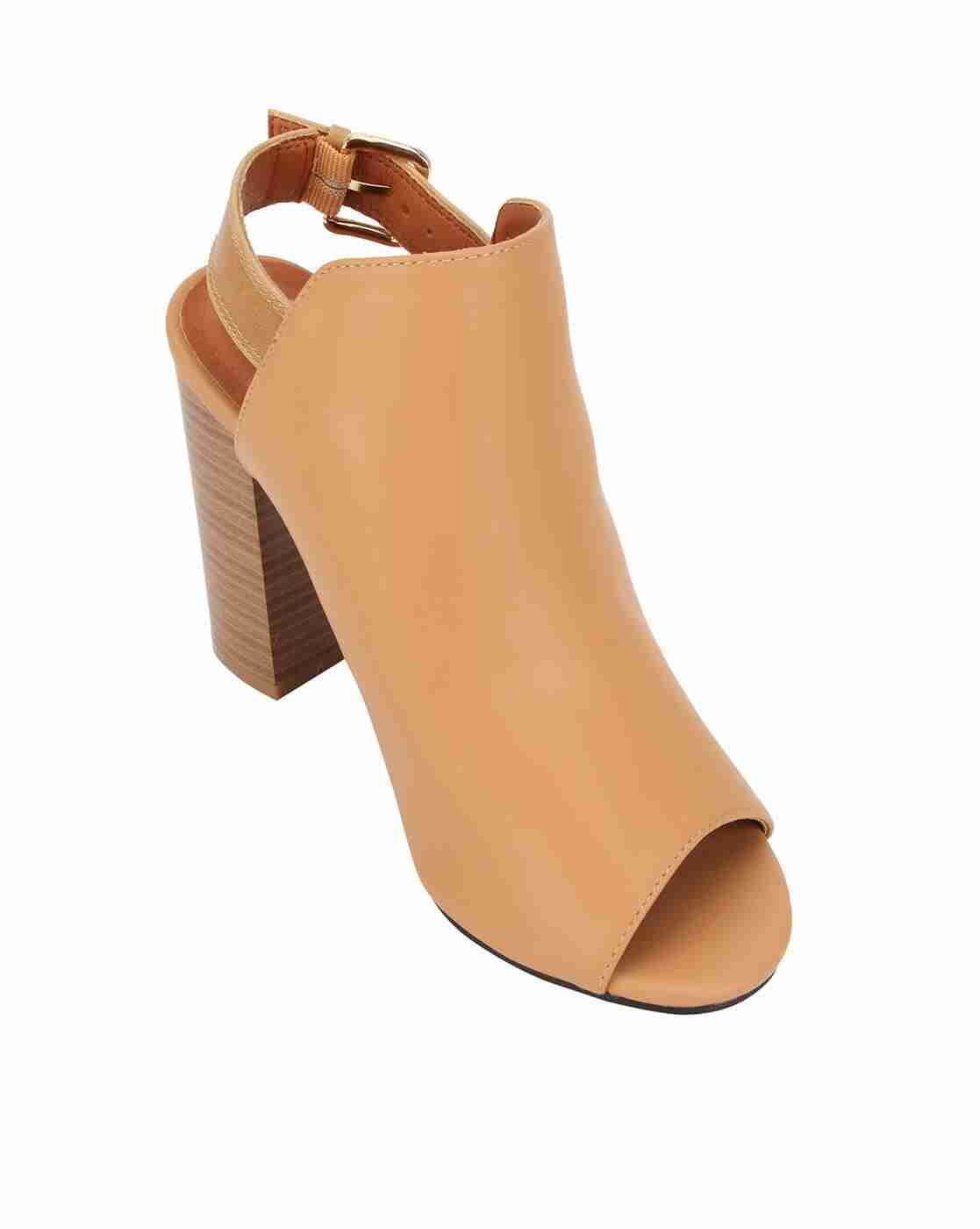 Chunky Heeled Peep-Toe Sandals