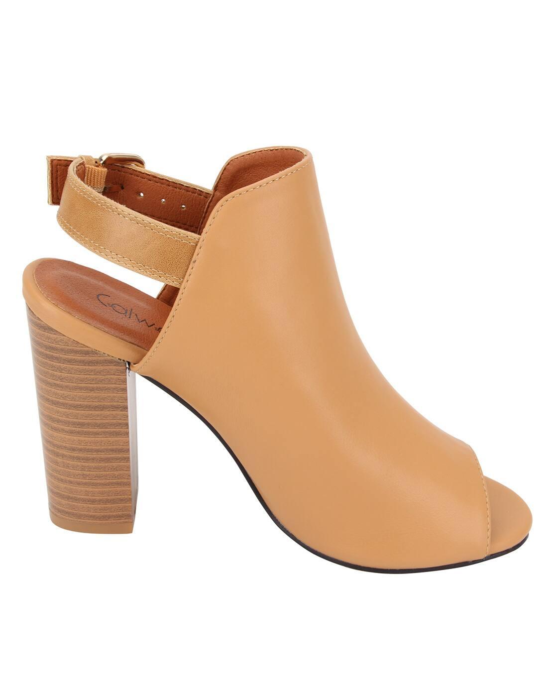 Chunky Heeled Peep-Toe Sandals