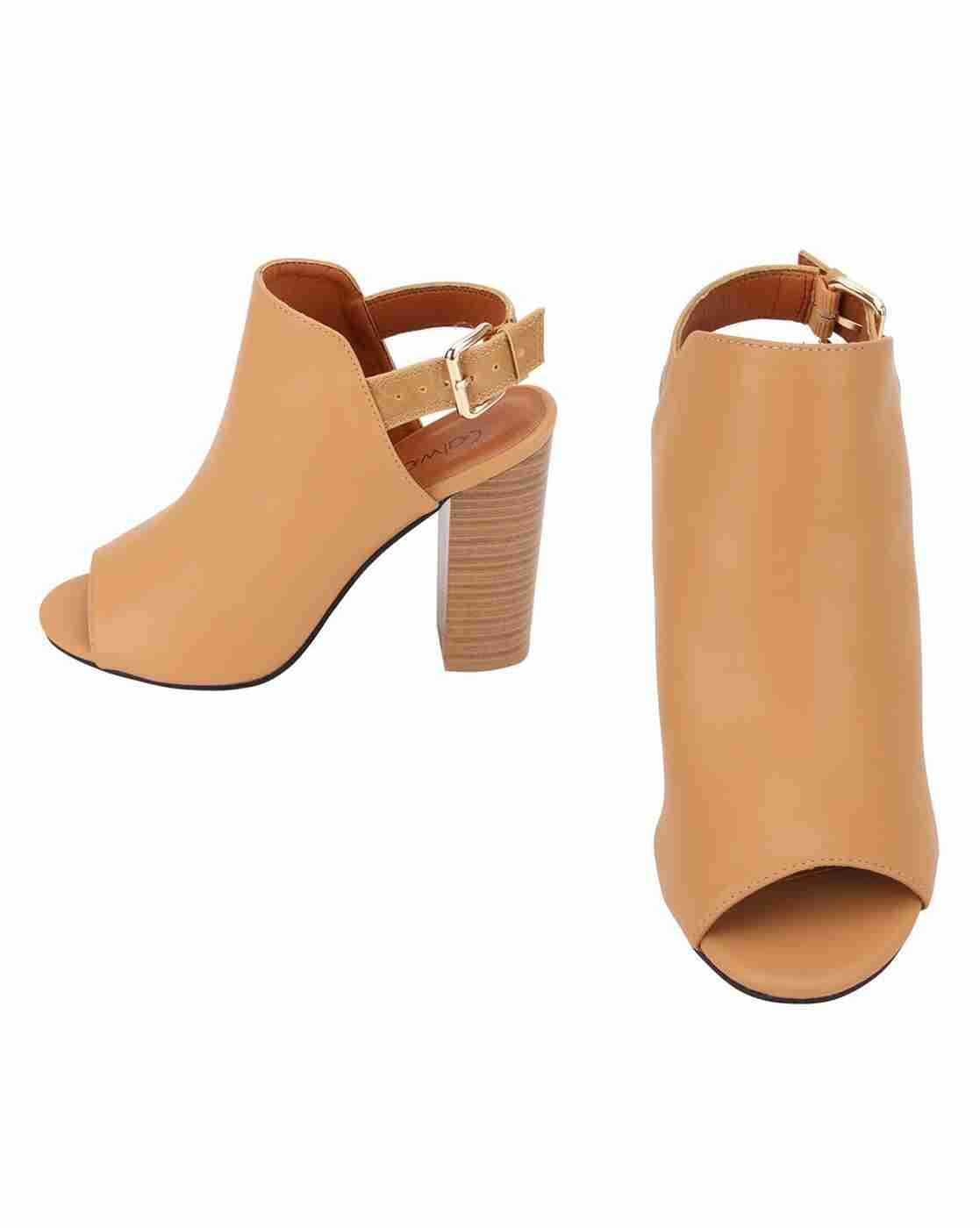Chunky Heeled Peep-Toe Sandals