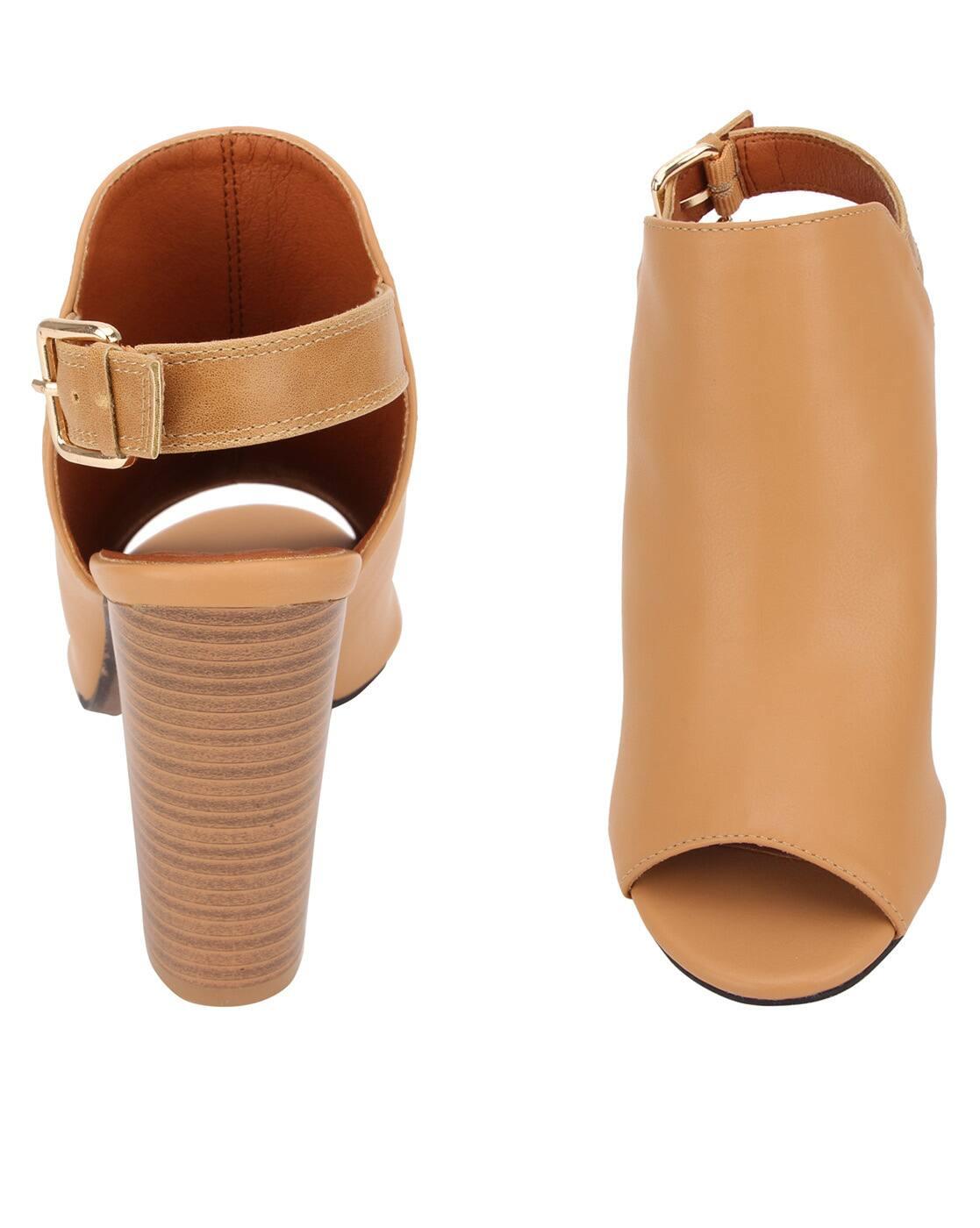 Chunky Heeled Peep-Toe Sandals