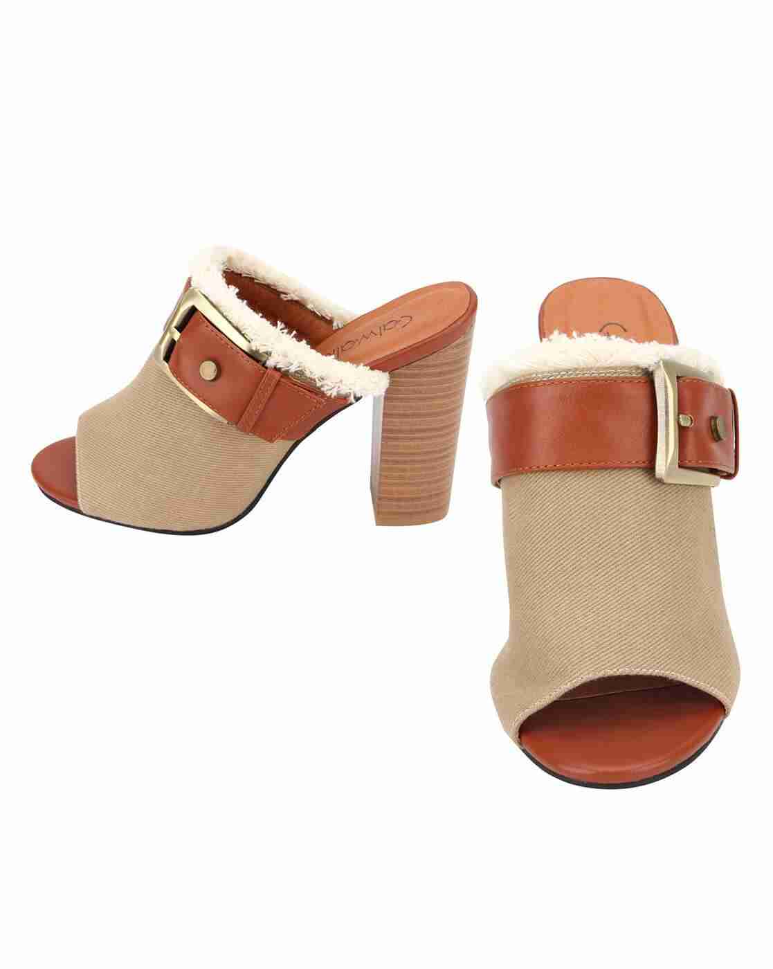 Open-Toe Chunky-Heeled Sandals
