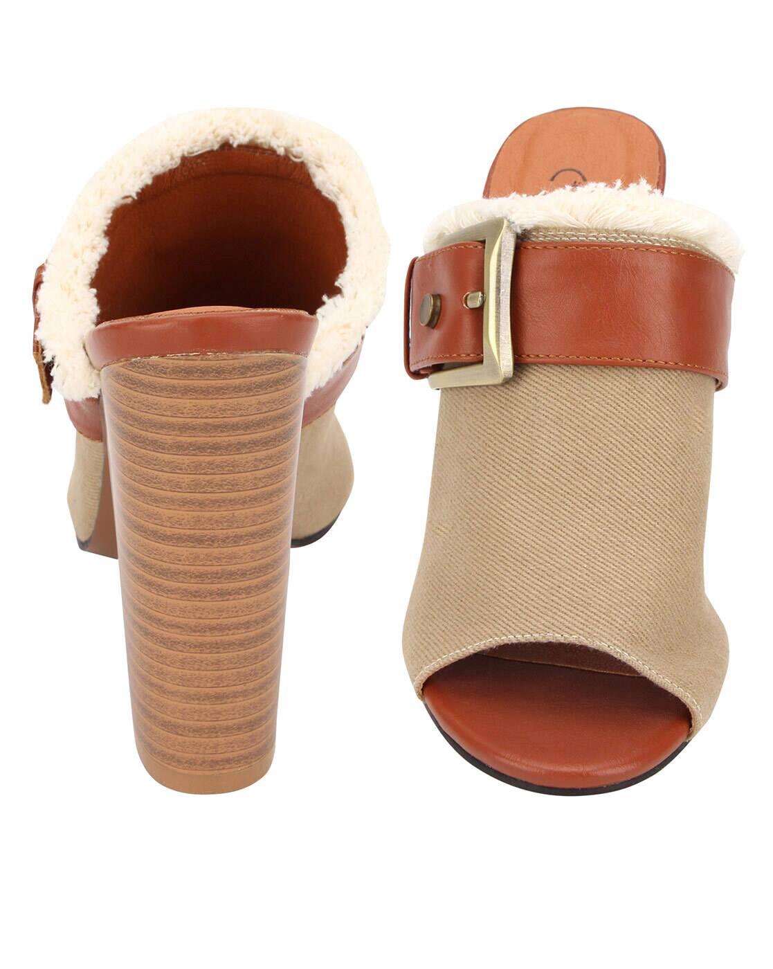 Open-Toe Chunky-Heeled Sandals