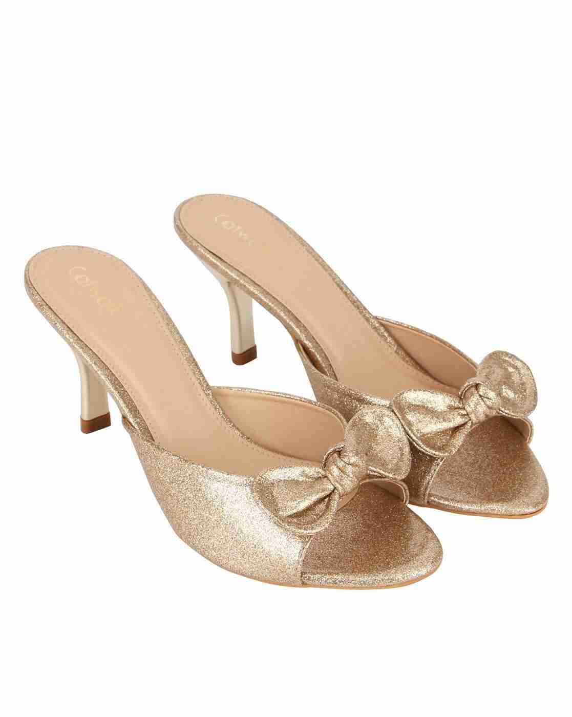 Shimmery Stilettos with Bow
