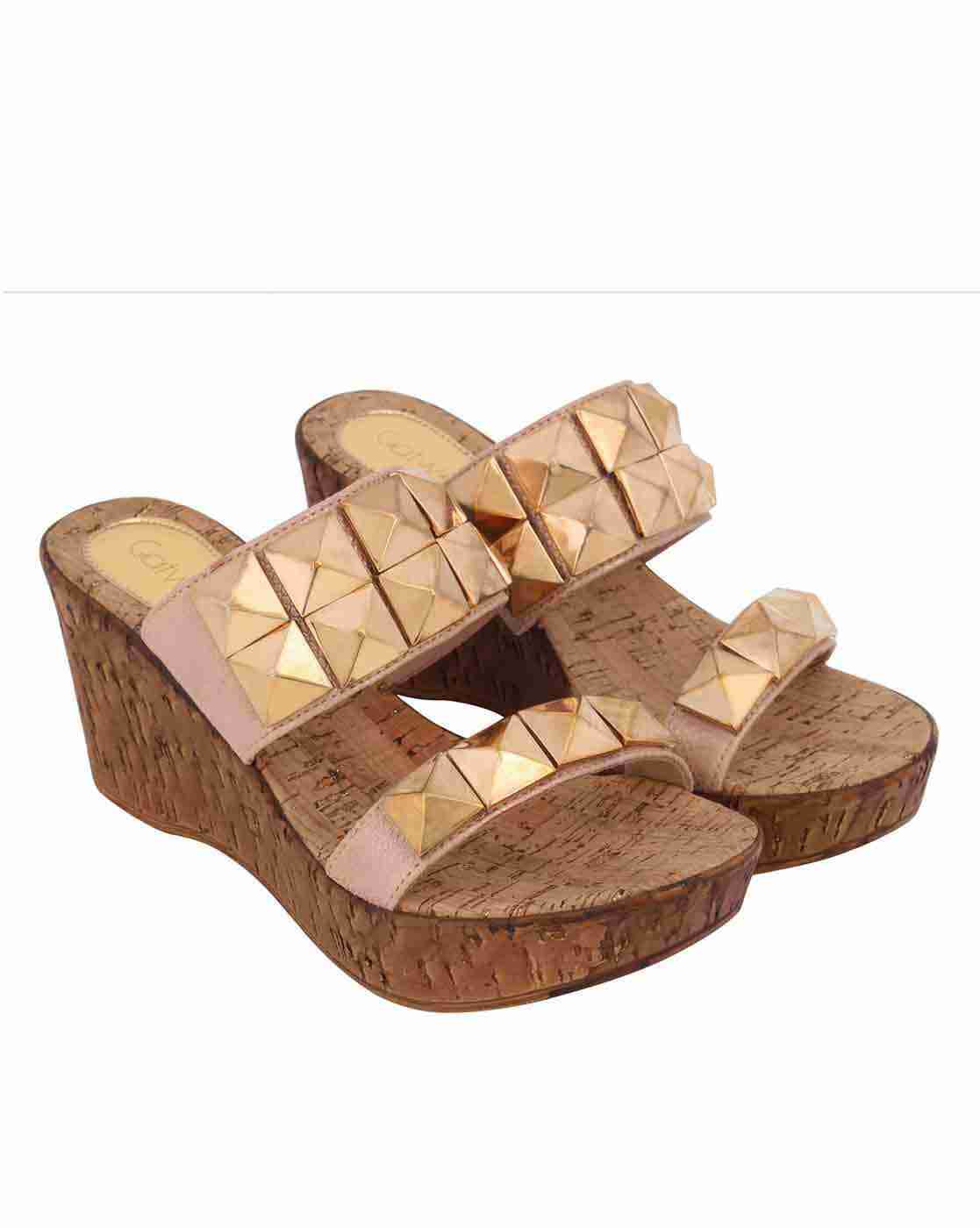 Embellished Strappy Wedges