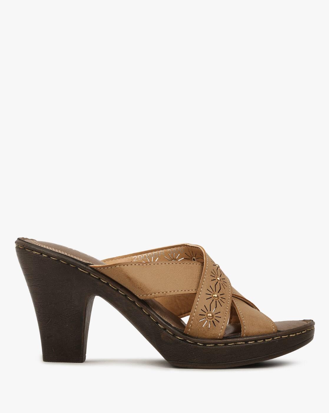 Criss-Cross Strap Cone Heels