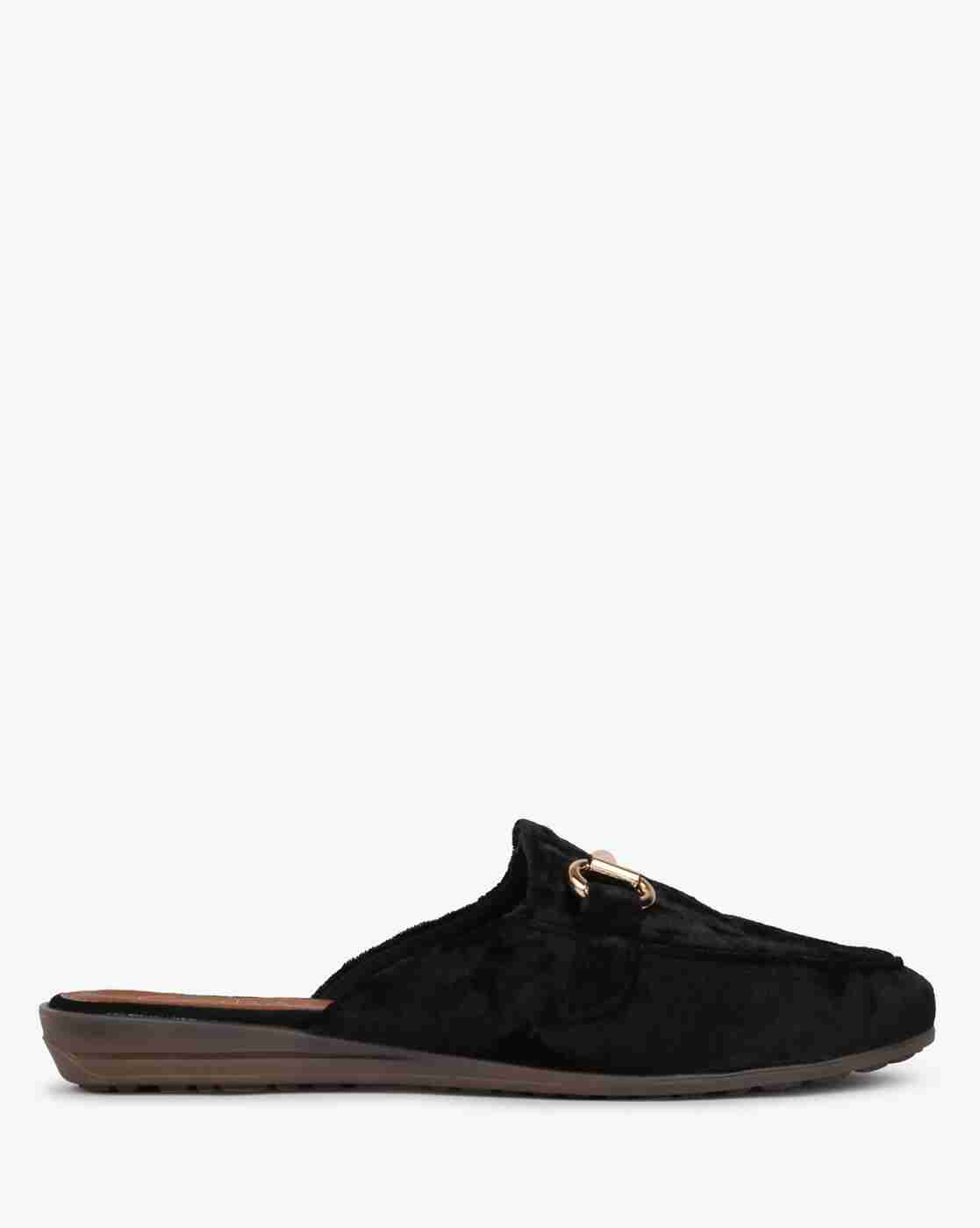 Slider Mules with Metallic Accent