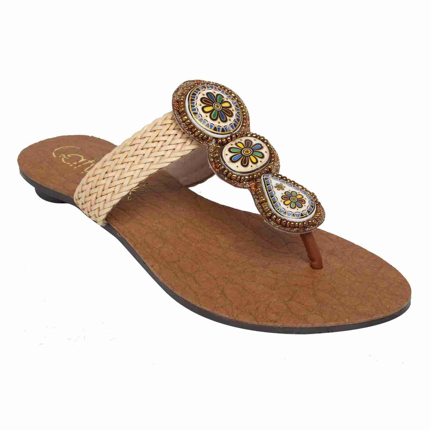 T-strap Sandals with Synthetic upper