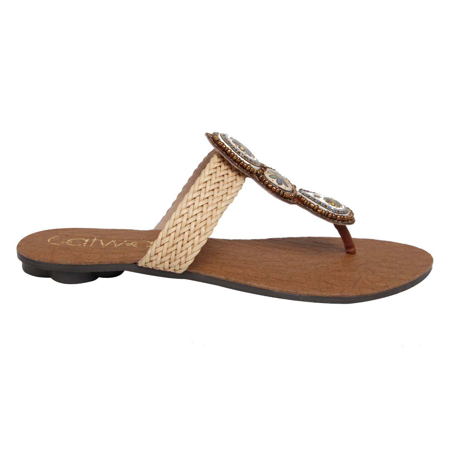 T-strap Sandals with Synthetic upper