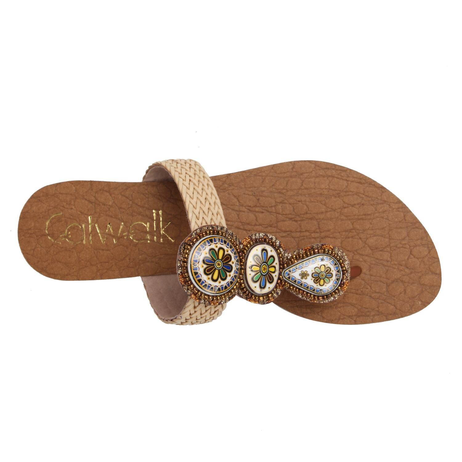 T-strap Sandals with Synthetic upper