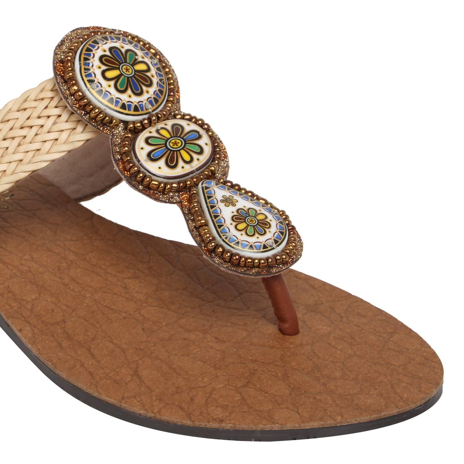 T-strap Sandals with Synthetic upper
