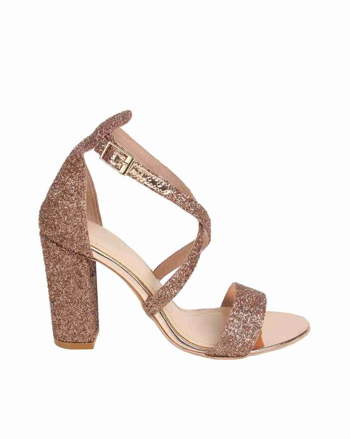 Embellished Chunky-Heeled Sandals