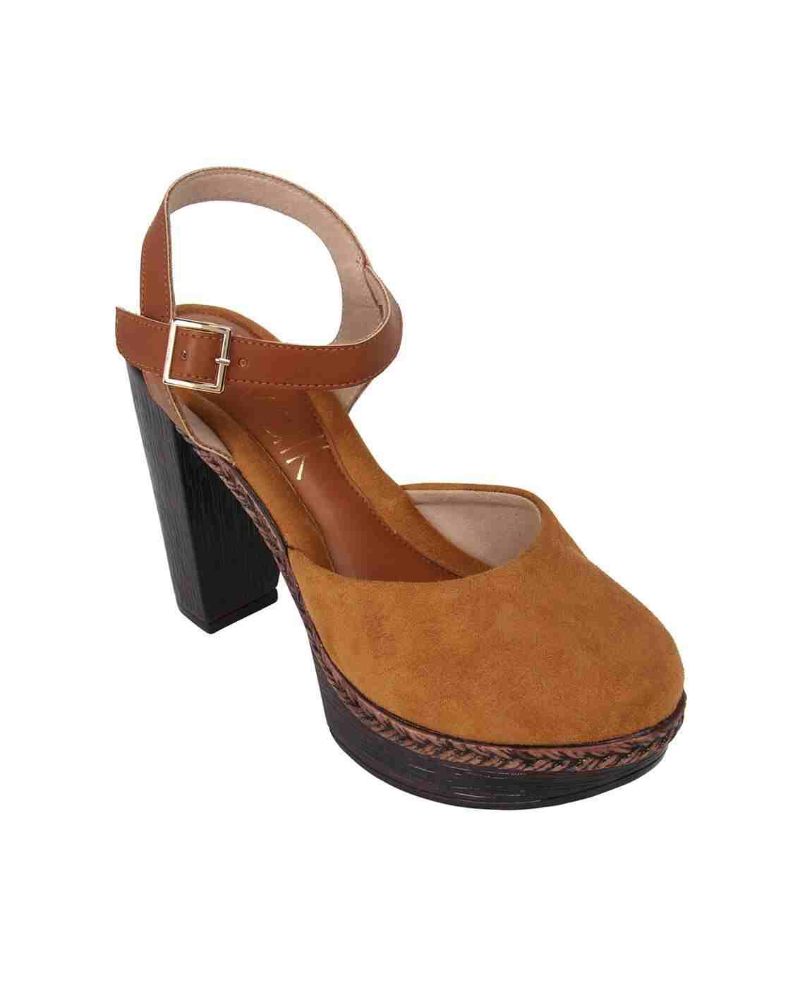 Textured Cone-Heeled Sandals