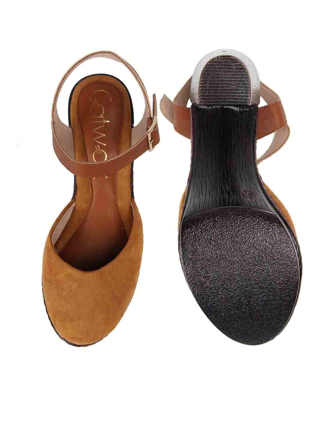 Textured Cone-Heeled Sandals