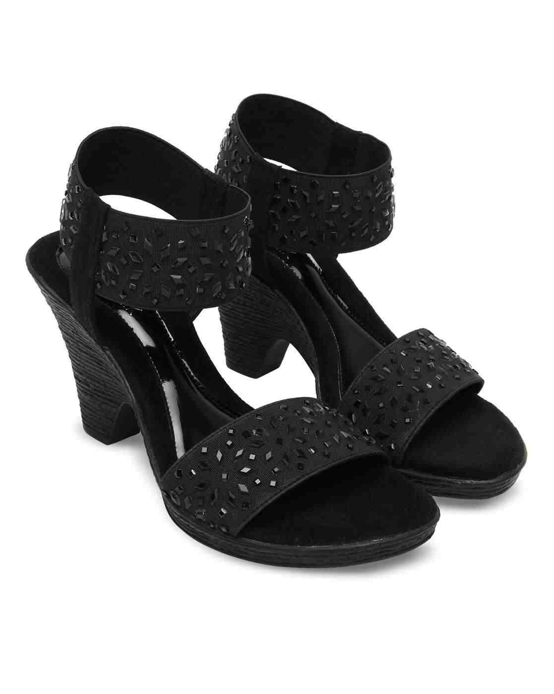 Embellished Cone-Heeled Sandals