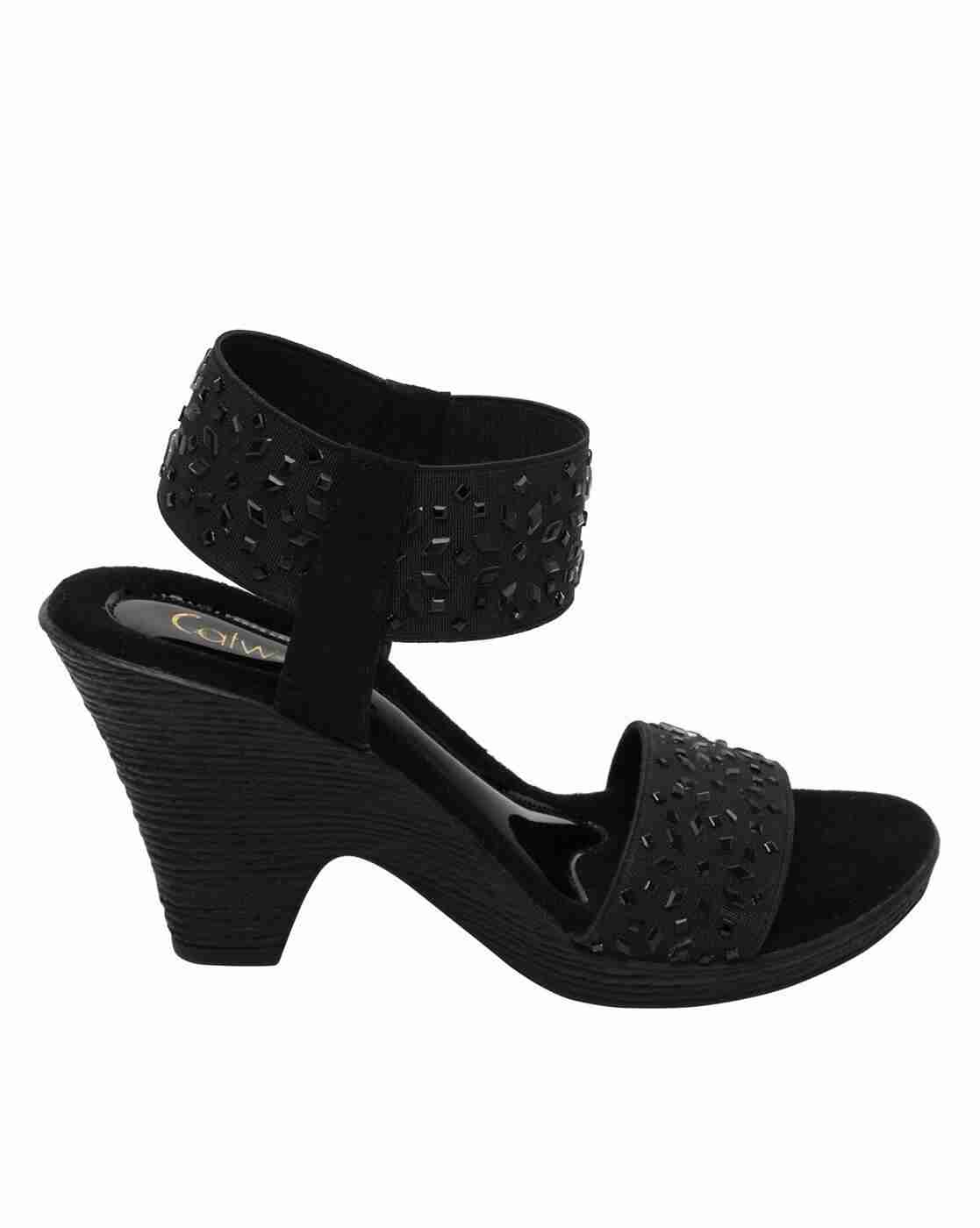 Embellished Cone-Heeled Sandals