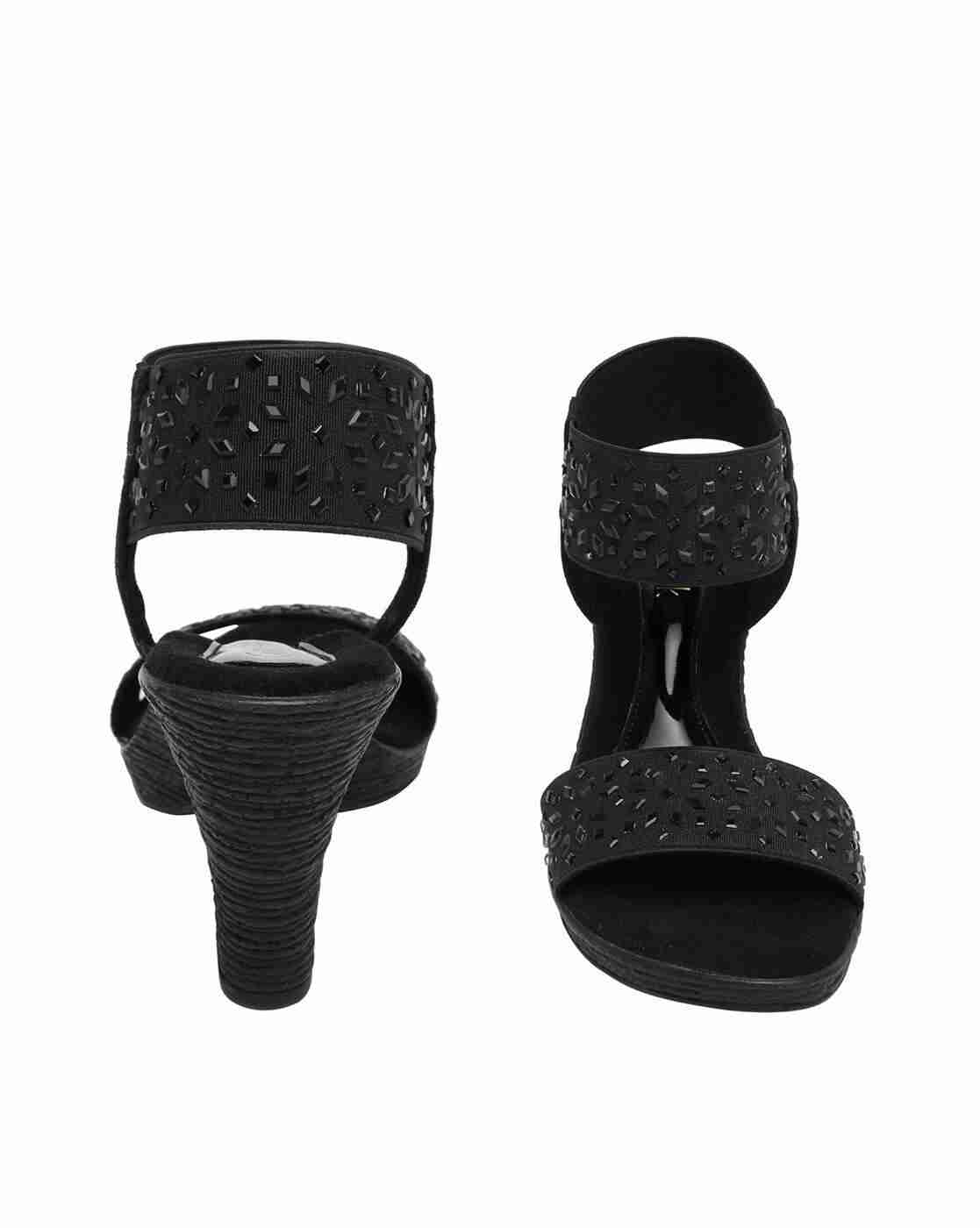 Embellished Cone-Heeled Sandals