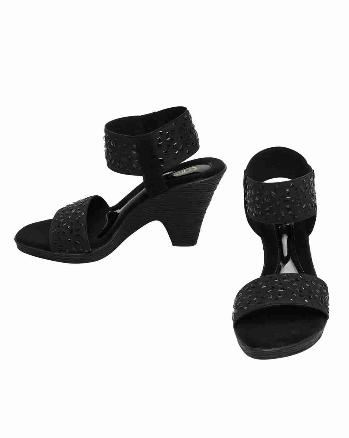 Embellished Cone-Heeled Sandals
