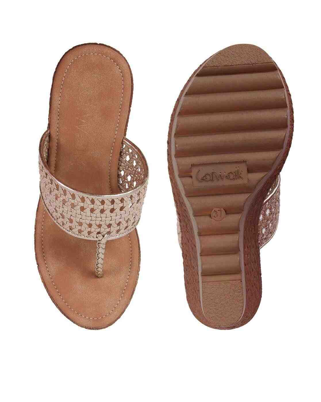 Wedges with Basket-Weave Strap