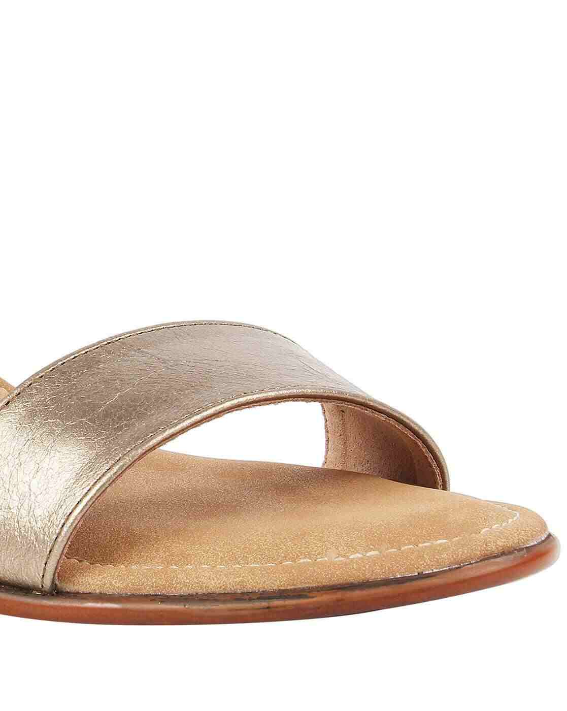 Chunky-Heeled Sandals with Buckle Closure