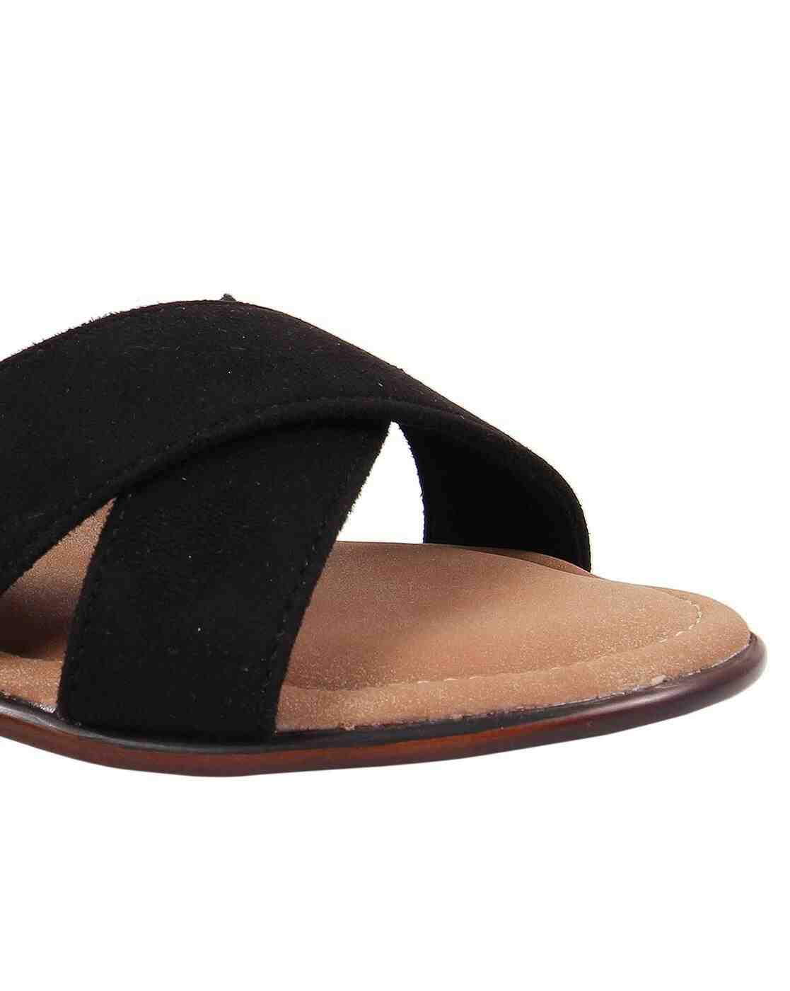 Criss-Cross Strappy Chunky Heeled Sandals