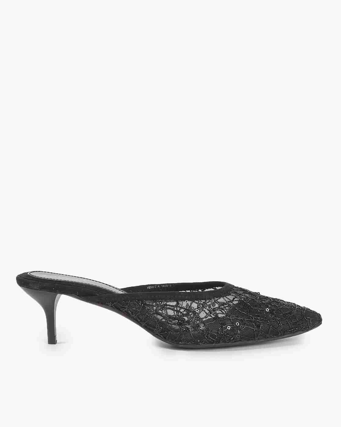 Pointy-Toe Shoes with Kitten Heels