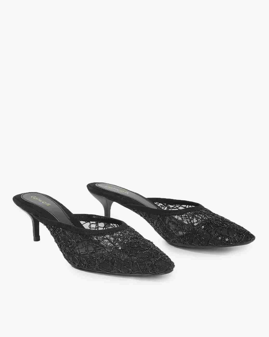 Pointy-Toe Shoes with Kitten Heels