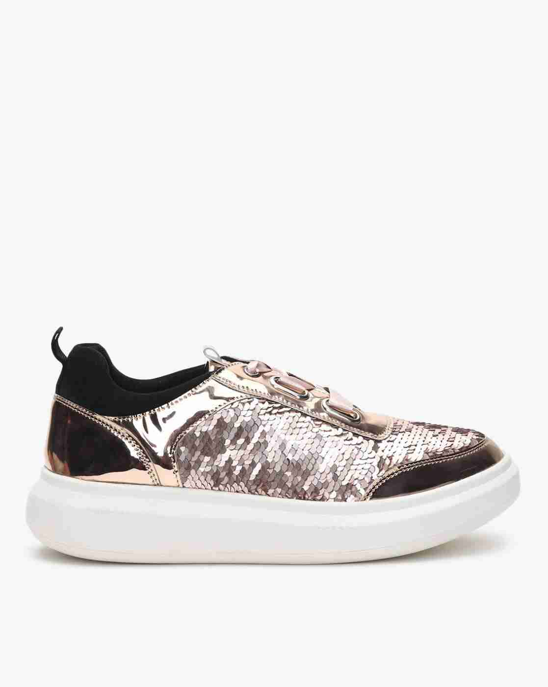 Sequined Low-Top Lace-Up Shoes