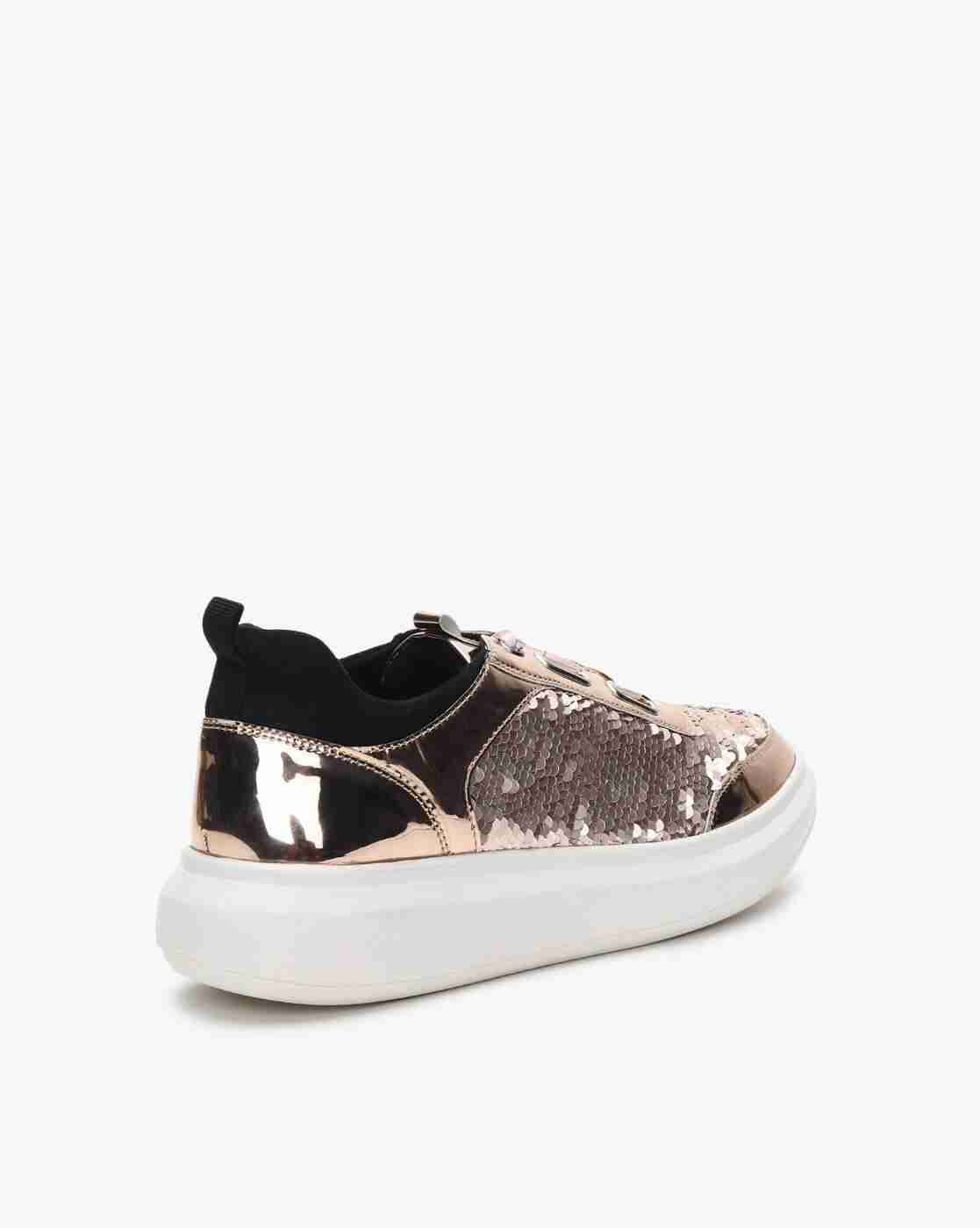 Sequined Low-Top Lace-Up Shoes