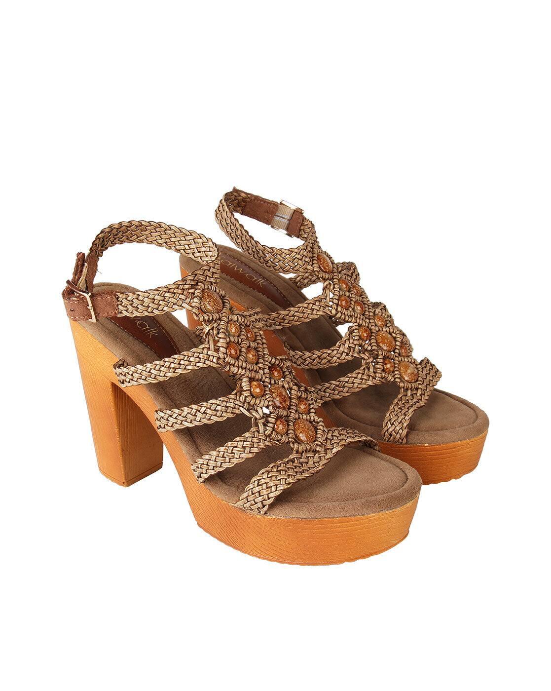 Braided Strappy Chunky Heels