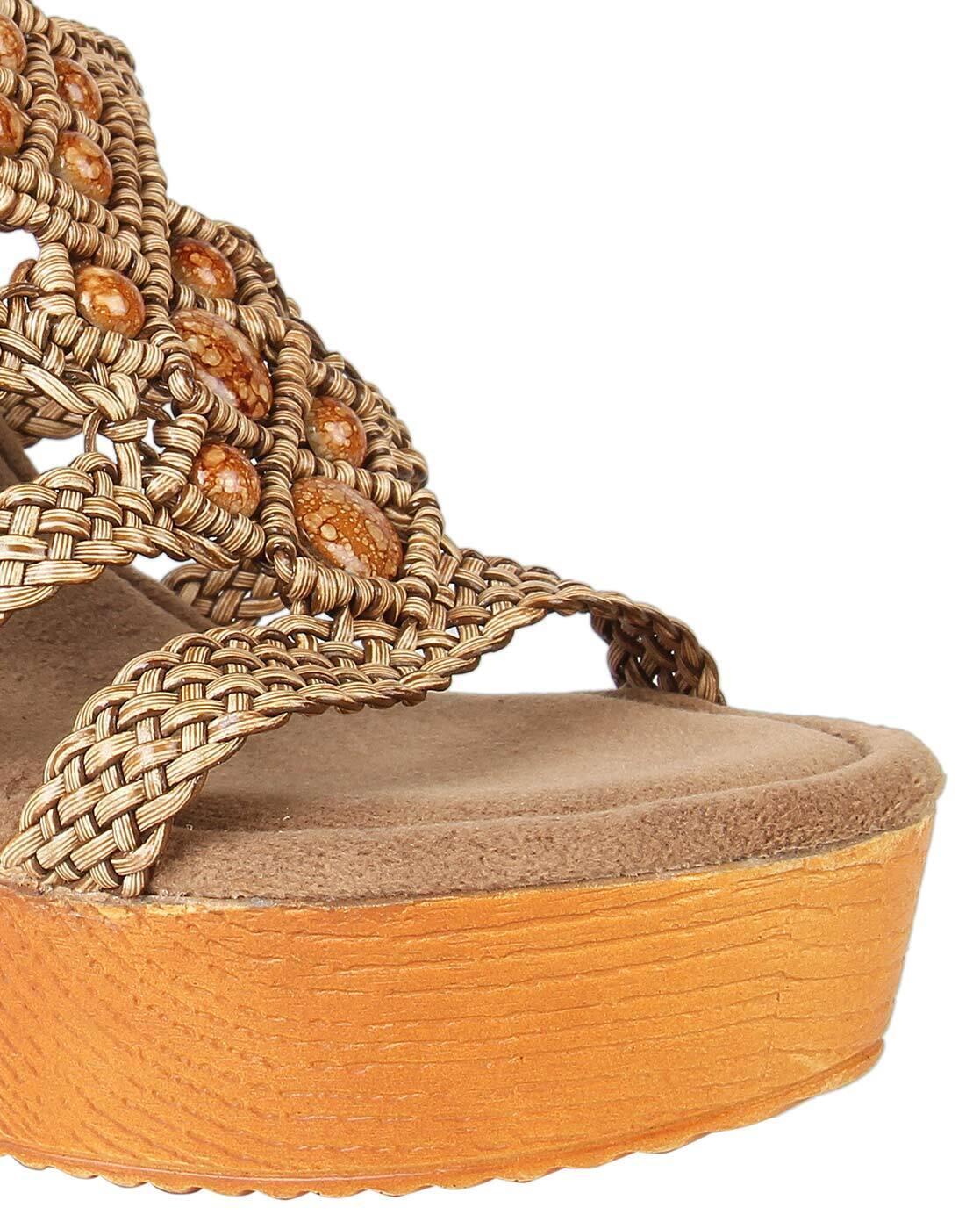 Braided Strappy Chunky Heels