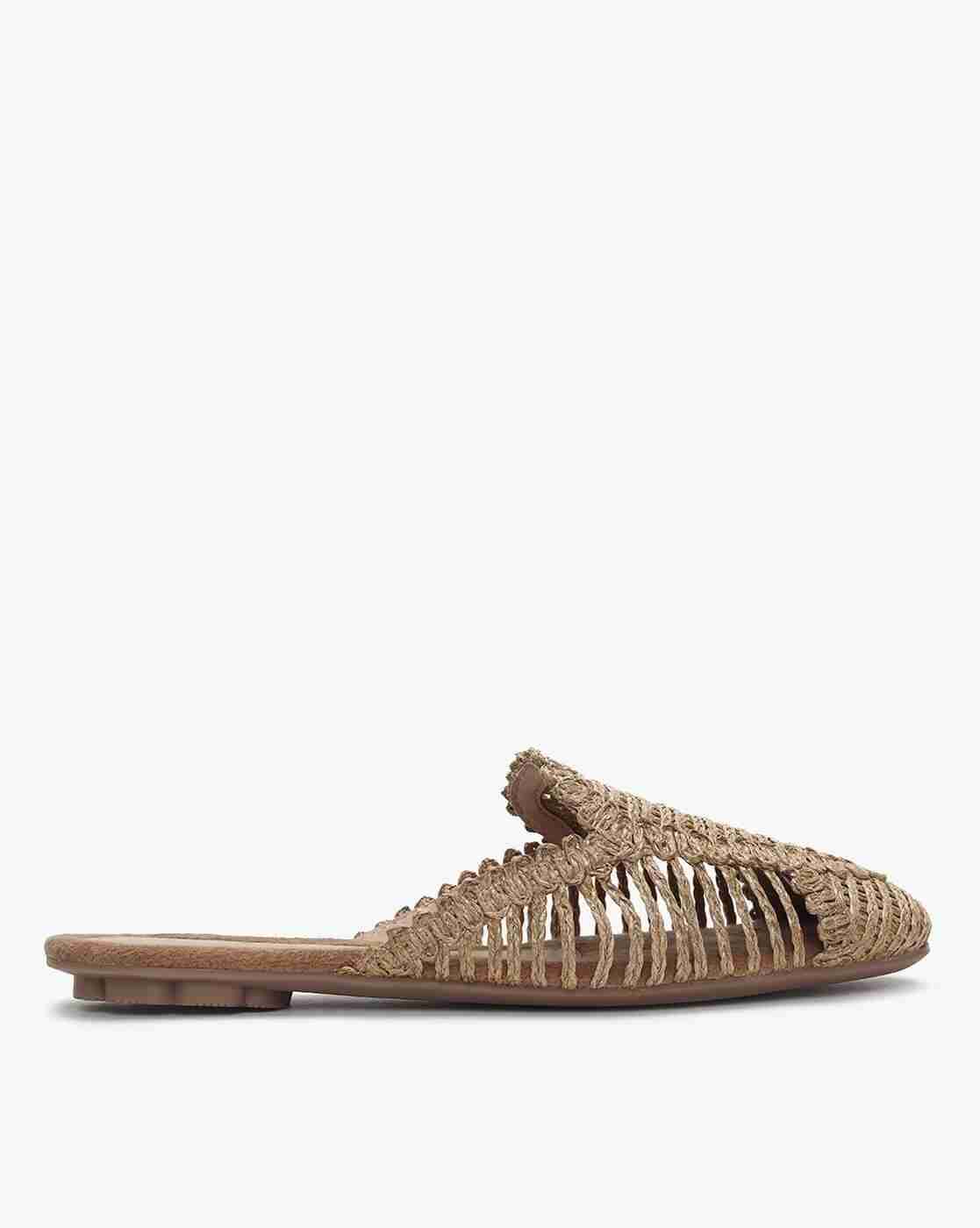 Textured Mules with Braided Accent