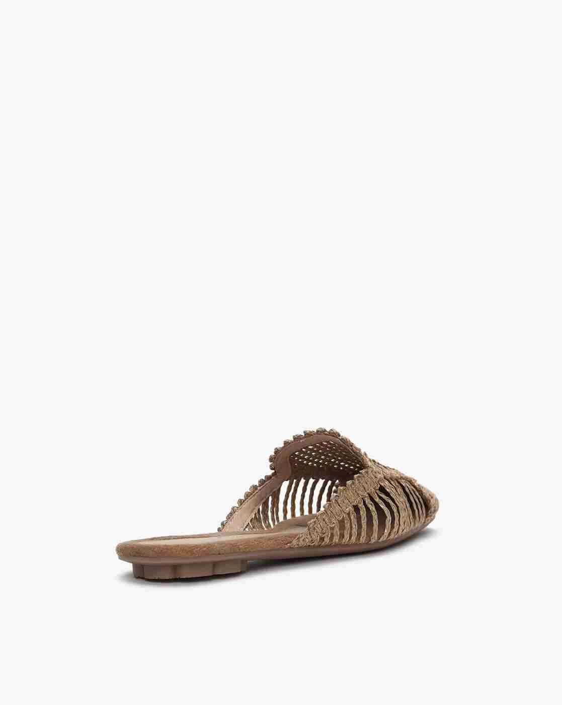 Textured Mules with Braided Accent