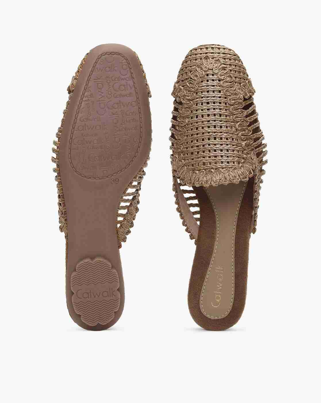 Textured Mules with Braided Accent