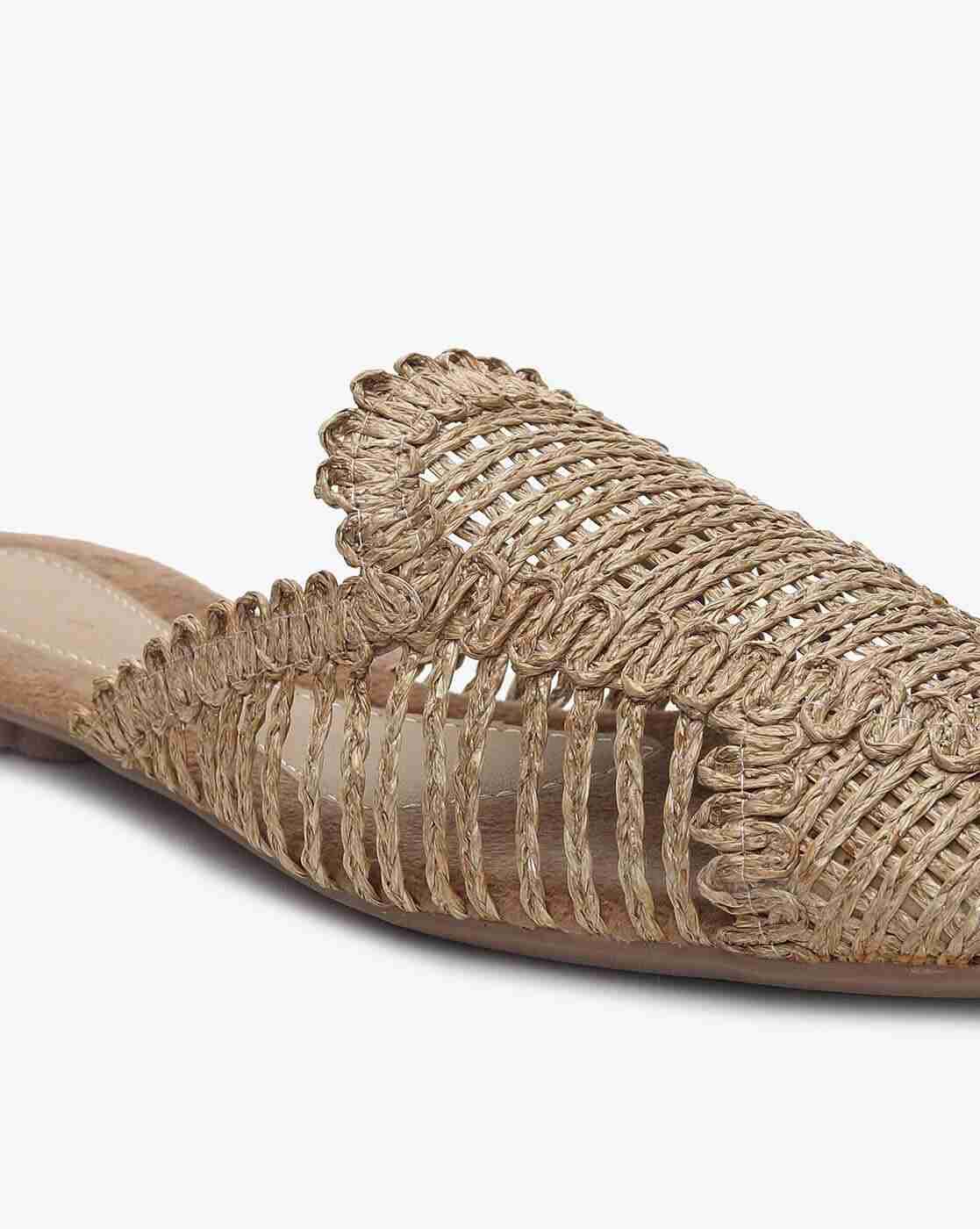 Textured Mules with Braided Accent