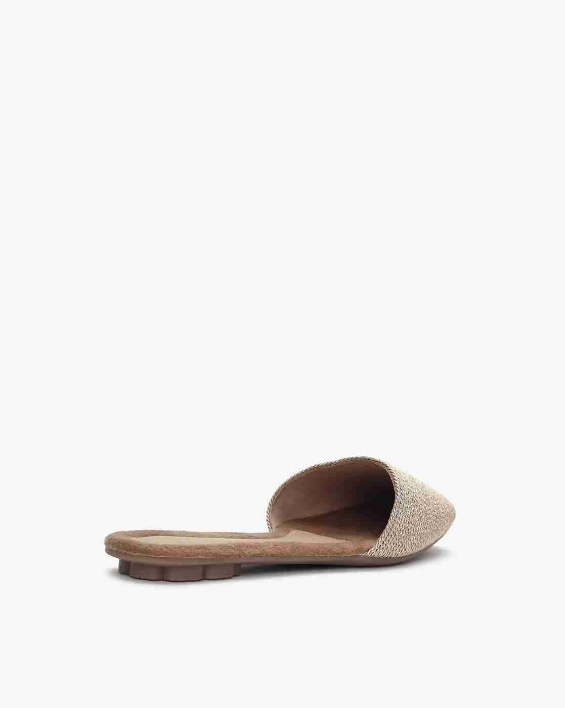 Textured Round-Toe Mules