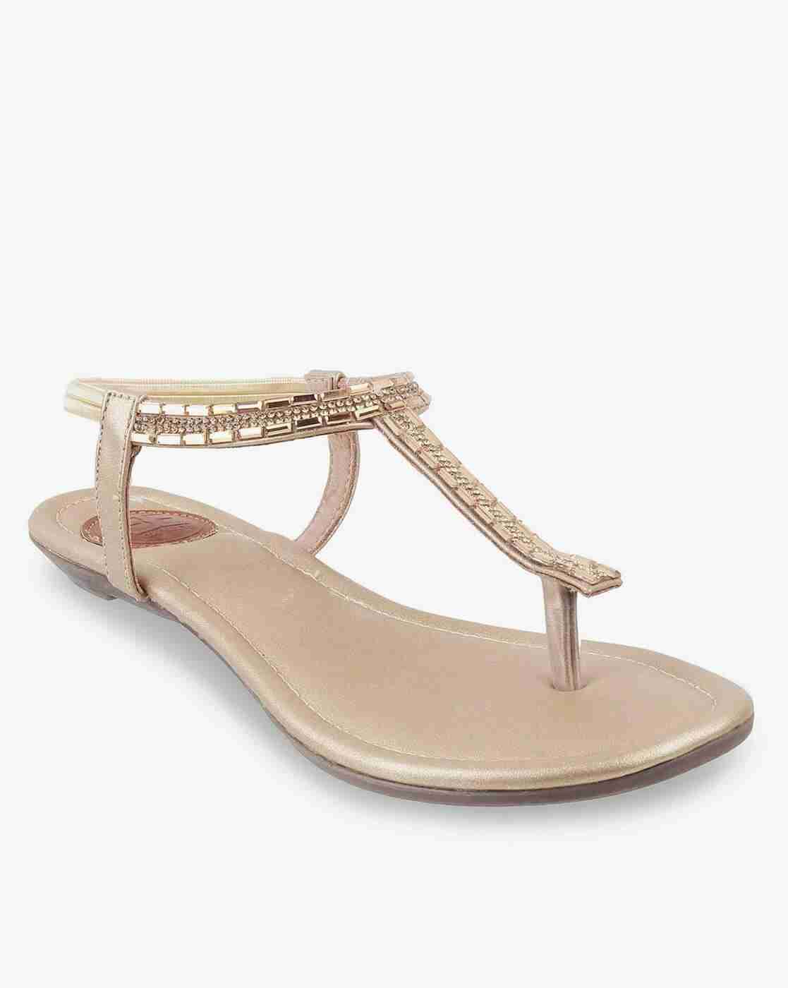Women Embellished T-Strap Sandals