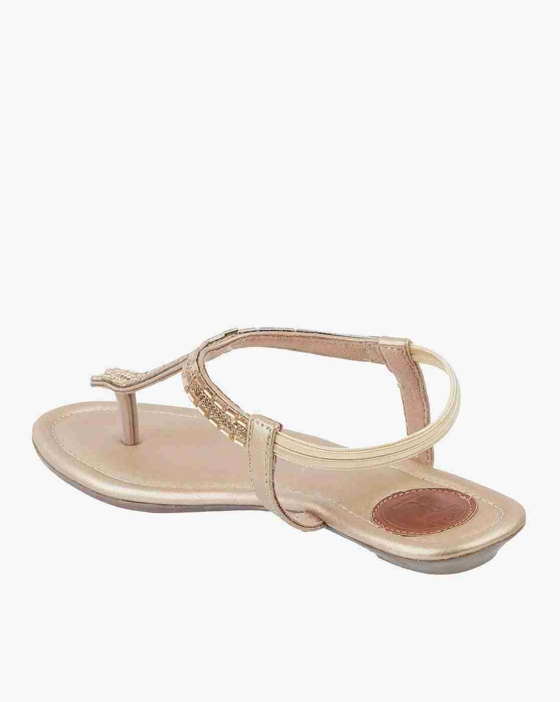 Women Embellished T-Strap Sandals