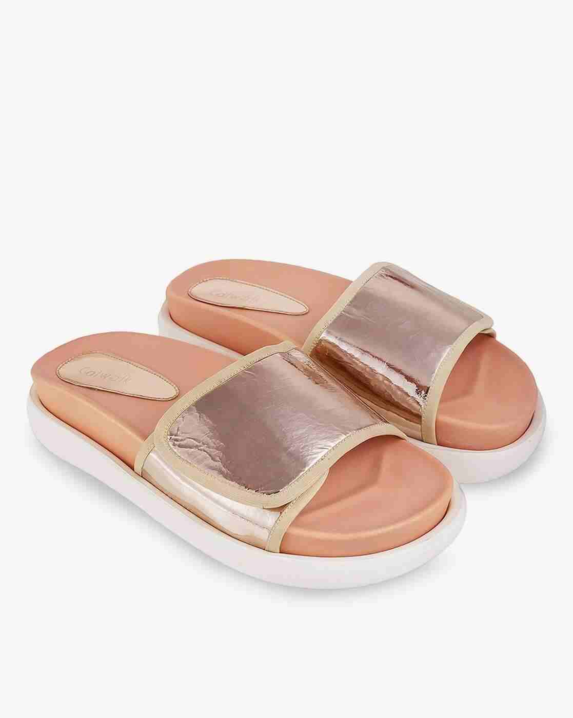 Women Slides with Velcro Fastening