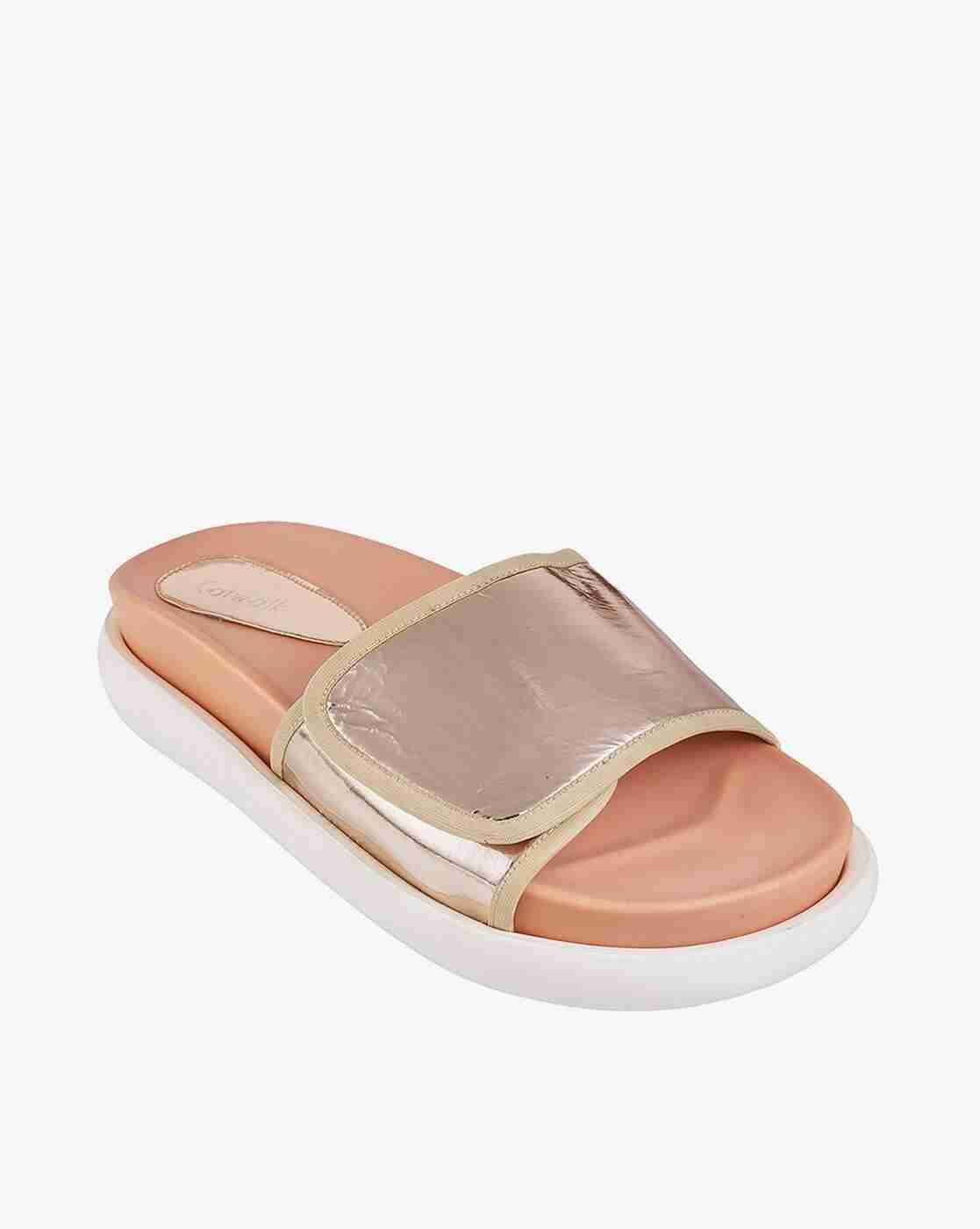 Women Slides with Velcro Fastening