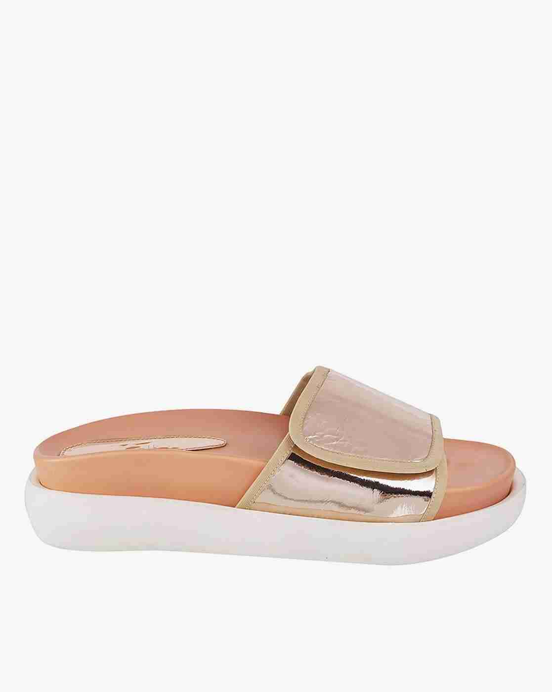 Women Slides with Velcro Fastening