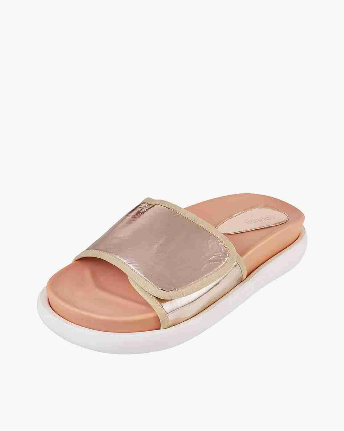 Women Slides with Velcro Fastening