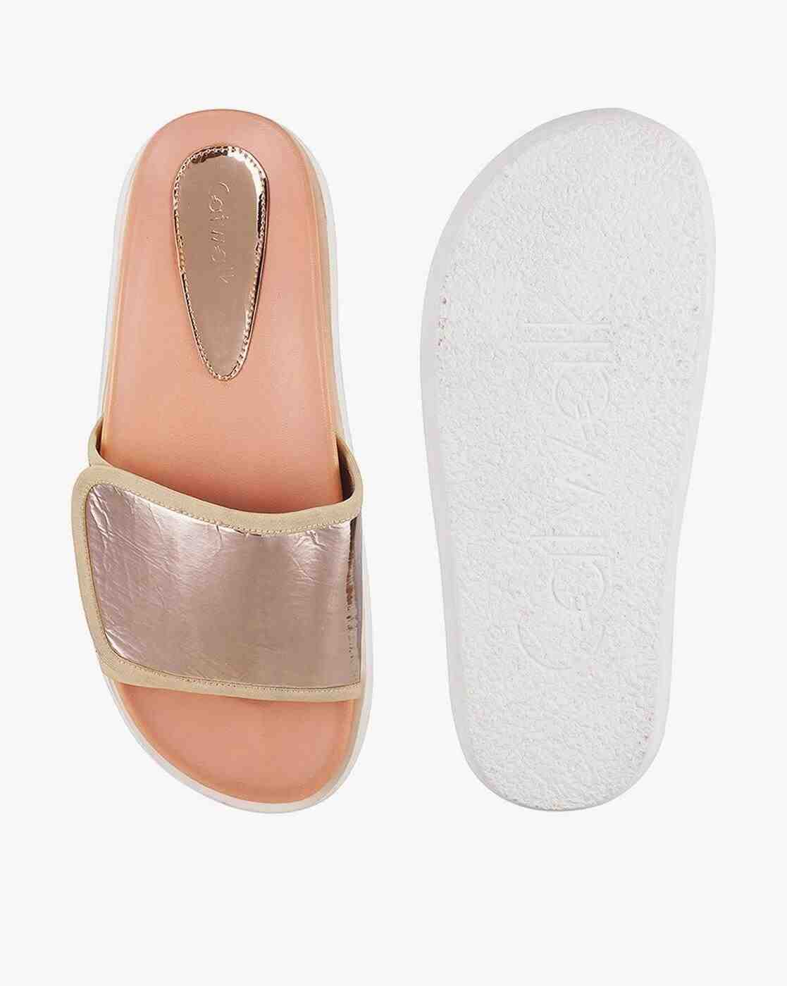 Women Slides with Velcro Fastening