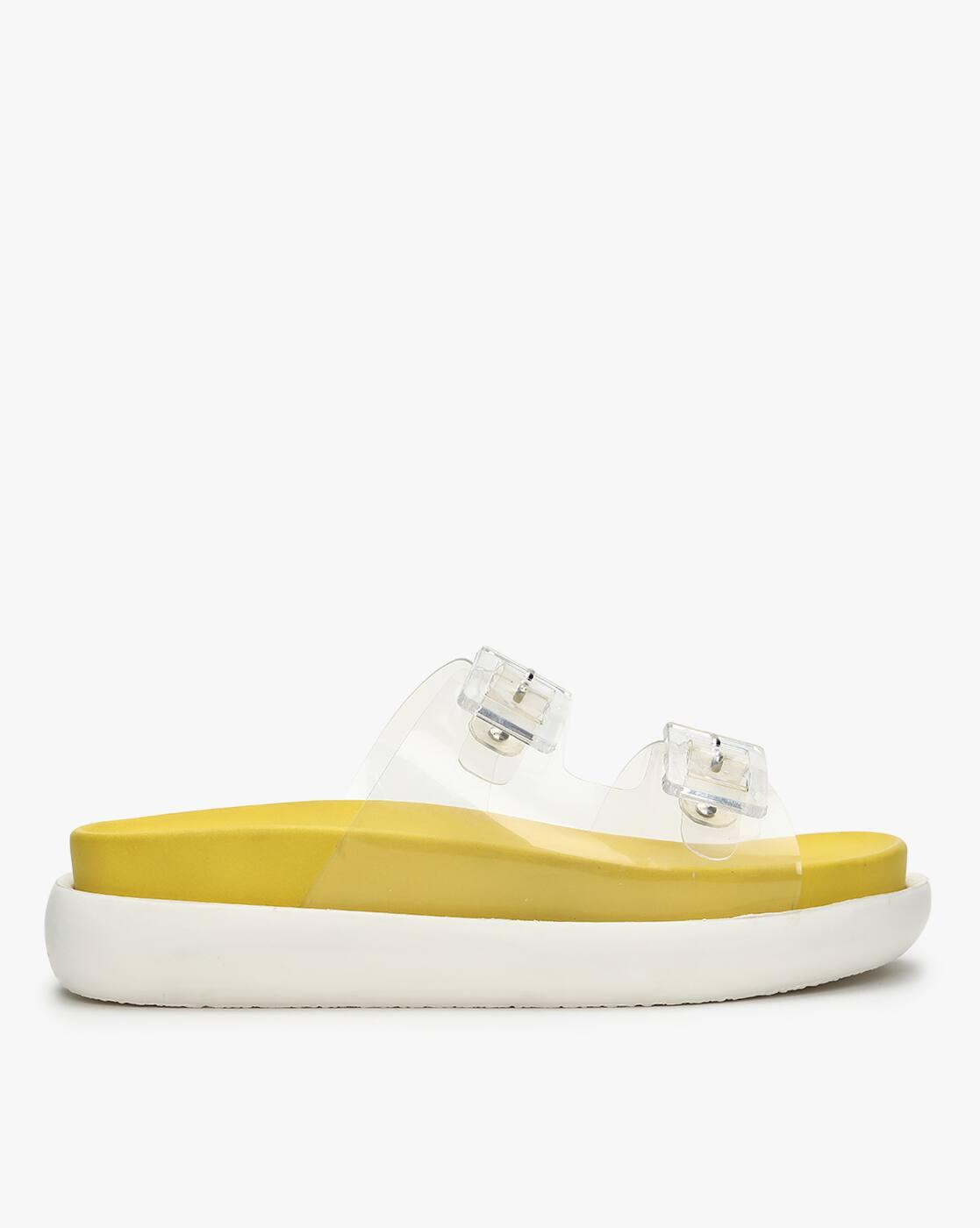 Slip-On Sandals with Transparent Straps