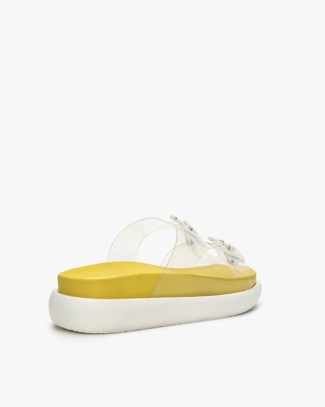 Slip-On Sandals with Transparent Straps