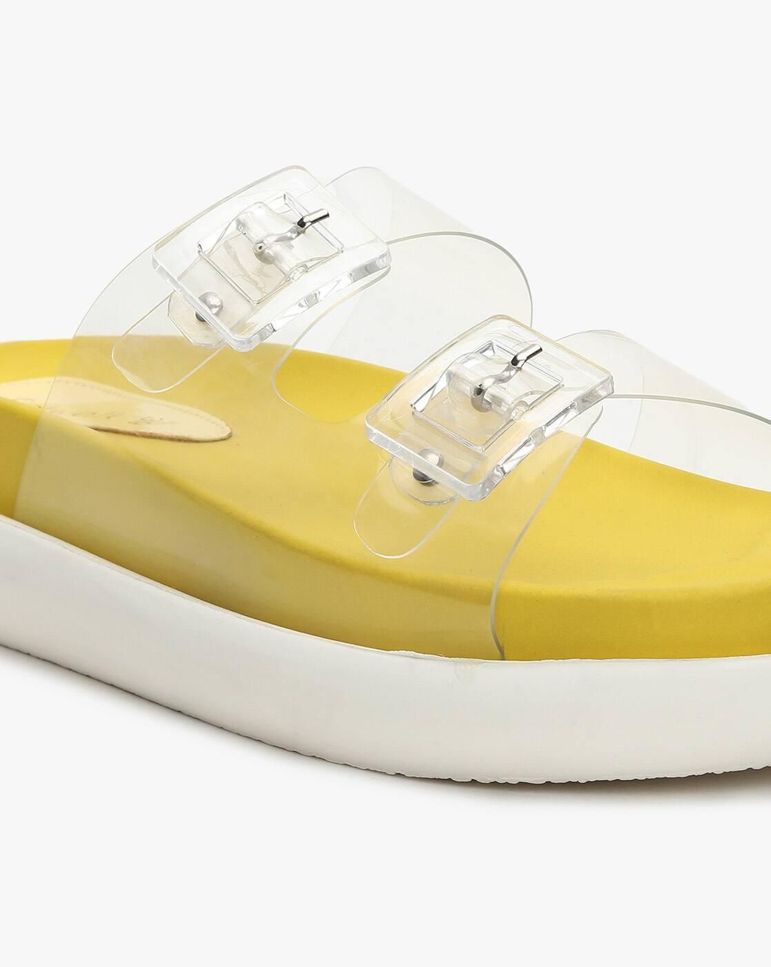Slip-On Sandals with Transparent Straps