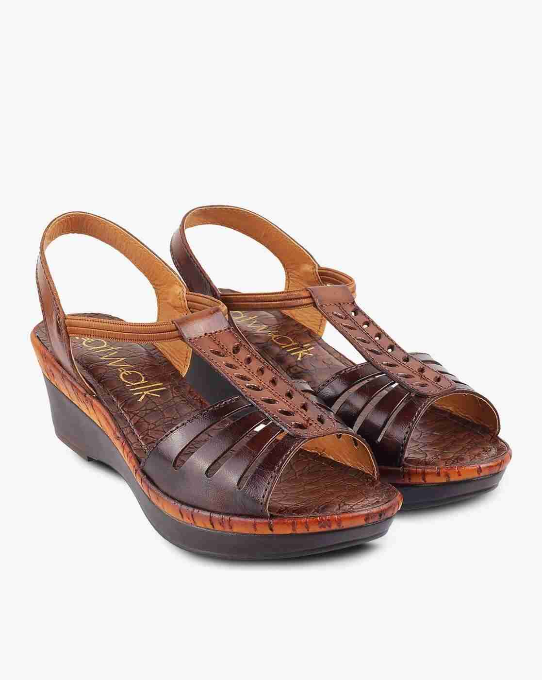 Women Embellished T-strap Wedges